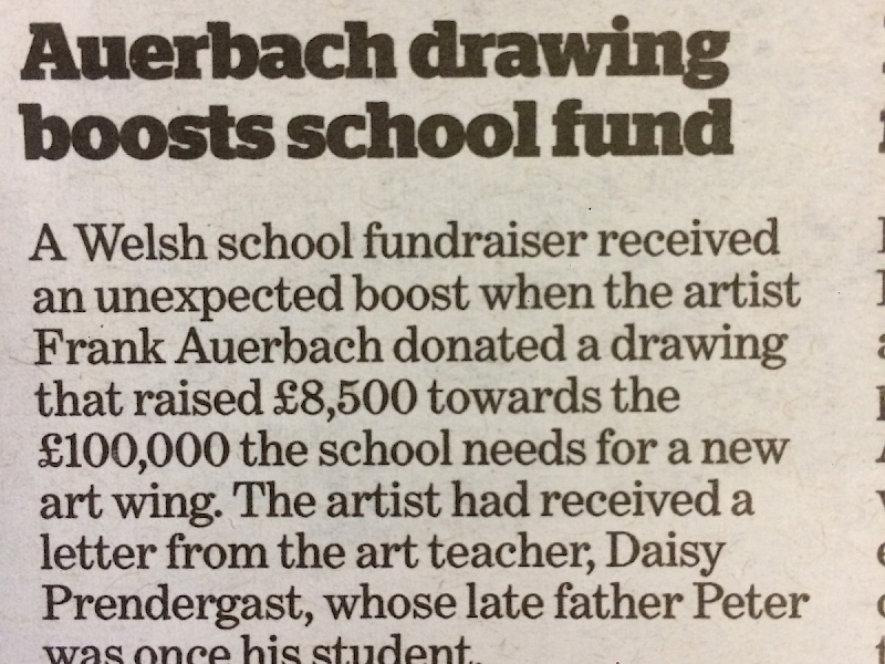 Auerbach and Prendergast works help raise in excess of £24,000 at School Auction!