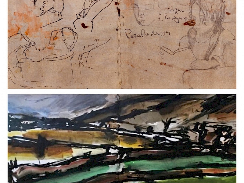 November 2019, Drawings found on the reverse of Prendergast painting