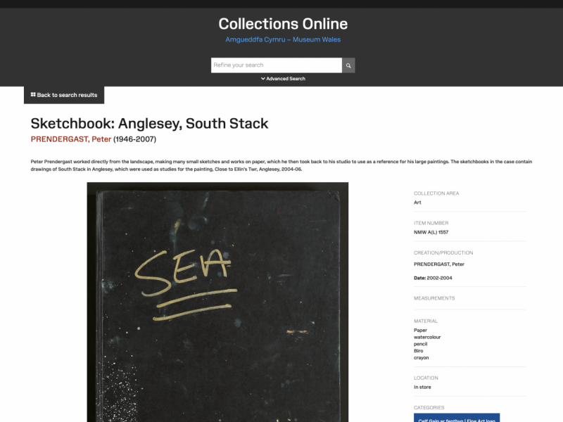 Digital archive: Sketchbooks: Amgueddfa Cymru